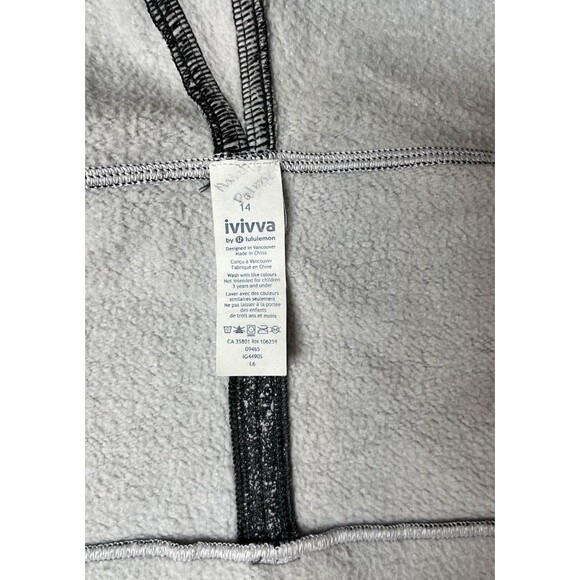 ivivva by lululemon Girls Hoodie Sweatshirt Jacket Sz 14 Fleece Zipper Black - Picture 12 of 14